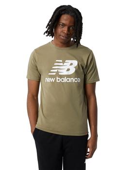 Camiseta New Balance Essentials Stacked Logo Hombre Verde