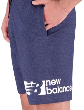 Pantalón Corto New Balance Heathertech Knit Hombre Azul