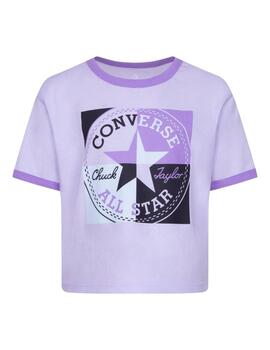 Camiseta Converse SS Ringer Boxy Junior Violeta