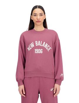 Sudadera New Balance Essentials Fleece Mujer Rosa