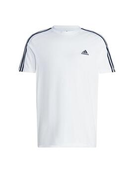 Camiseta Adidas Essentials 3 Bandas Hombre Blanco