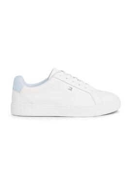 Zapatillas Tommy Jeans Flag Court Sneaker Mujer Blanco
