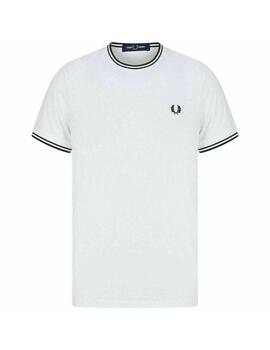 Camiseta Fred Perry Twin Tipped Hombre Blanco