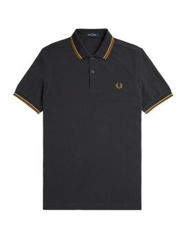 Polo Fred Perry Twin Tipped Hombre Gris