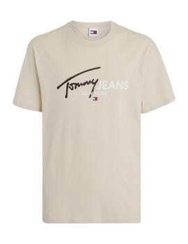 Camiseta Tommy Regular Spray Hombre Marrón