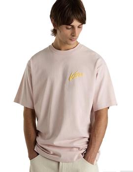 Camiseta Vans Brush Script Loose Hombre Rosa