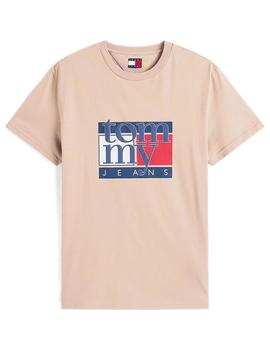 Camiseta Tommy Hilfiger Slim Hombre Taupe