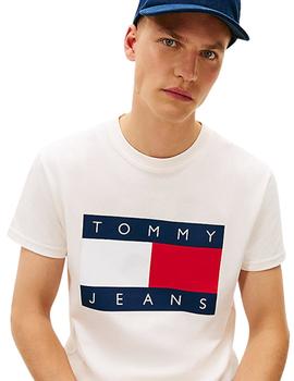 Camiseta Tommy Hilfiger Regular Big Flag Hombre Blanco