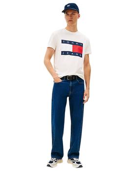 Camiseta Tommy Hilfiger Regular Big Flag Hombre Blanco