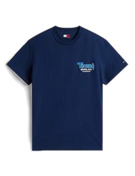 Camiseta Tommy Hilfiger Slim Font Play Hombre Marino