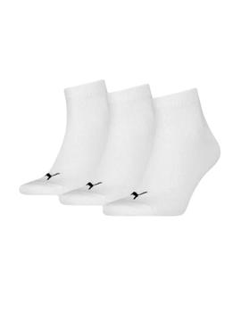 Pack 3 Calcetines Puma Quarter Unisex Blancos