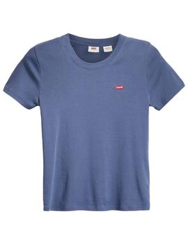 Camiseta Levis Logo Pequeño Mujer Azul