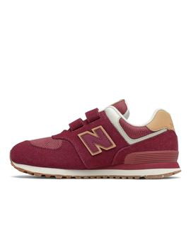 Zapatillas New Balance 574 Velcro Niño Granate