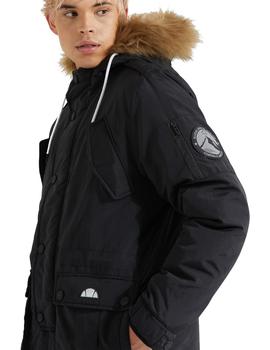 Parka Acolchada Con Capucha Ellesse Polter Hombre Negro