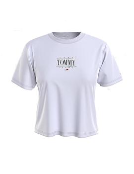 Camiseta Crop Tommy Essential Mujer Blanco