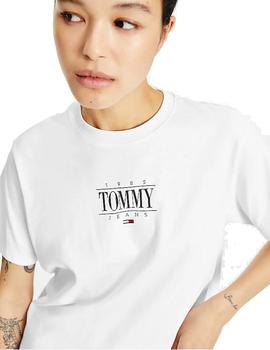 Camiseta Crop Tommy Essential Mujer Blanco