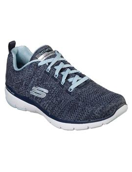 Zapatillas Skechers Flex Appeal 3.0-High Tides Mujer Azul