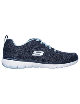 Zapatillas Skechers Flex Appeal 3.0-High Tides Mujer Azul