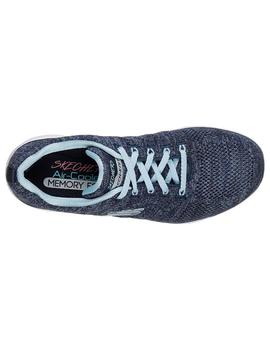 Zapatillas Skechers Flex Appeal 3.0-High Tides Mujer Azul