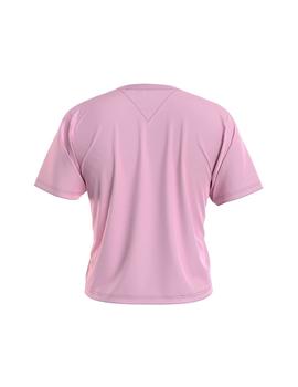 Camiseta Crop Tommy Essential Mujer Rosa