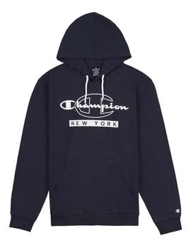 Sudadera Con Capucha Champion New York Print Hombre Marino