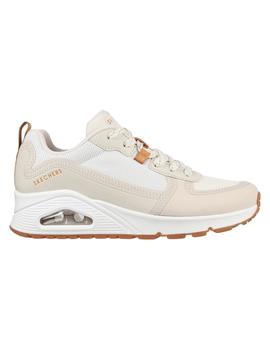 Zapatillas Skechers Uno Layover Mujer Beige