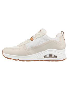 Zapatillas Skechers Uno Layover Mujer Beige