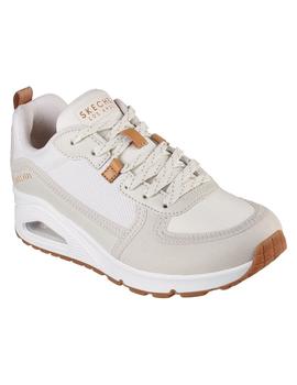 Zapatillas Skechers Uno Layover Mujer Beige