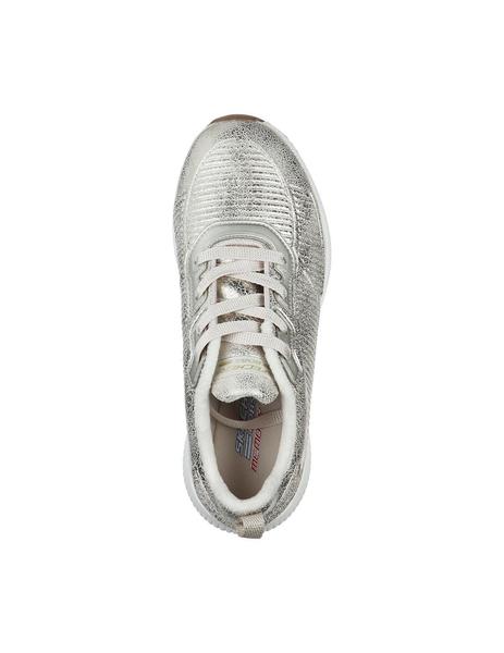 Zapatillas Skechers Bobs Squad Mujer Plata