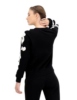 Sudadera Sin Capucha Croptop Crewneck Mujer Negro