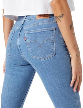 Pantalón Levis 710 Super Skinny Stonewash Mujer Azul