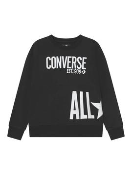 Sudadera Converse All Star Crew Niño Negro