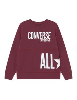 Sudadera Converse All Star Crew Niño Granate