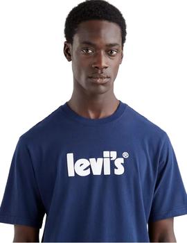 Camiseta Levis Relaxed Fit Poster Hombre Marino