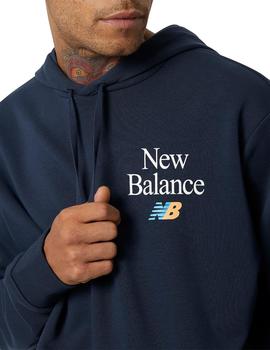 Sudadera Con Capucha New Balance Essentials Hombre Azul