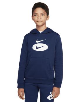 Sudadera Con Capucha Nike HBR Po Niño Azul