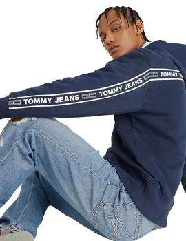 Sudadera Con Capucha Tommy Tape Hombre Marino