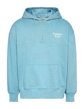 Sudadera Con Capucha Tommy Tape Hombre Azul