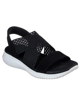 Sandalias Skechers Ultra Flex-Neon Star Mujer Negro