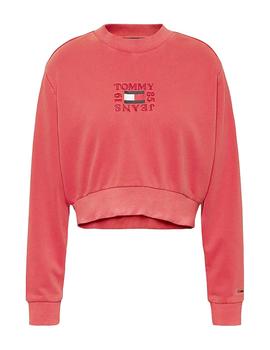 Sudadera Sin Capucha Tommy Timeless Box Mujer Rojo