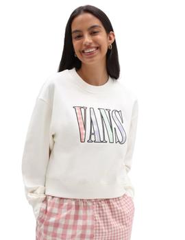 Sudadera Vans Mixed Up Ginghan Crop Mujer Blanco