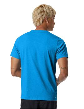 Camiseta Manga Corta New Balance Heathertech Hombre Azul