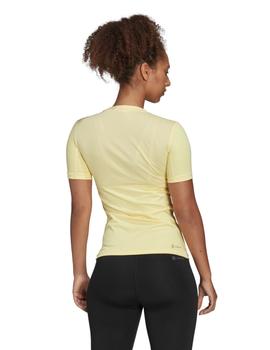 Camiseta Adidas Techfit Training Mujer Amarillo