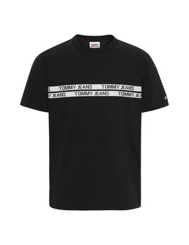 Camiseta Tommy Tape Hombre Negro