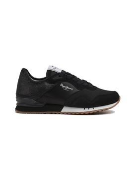 Zapatillas Pepe Jeans London Sequins Mujer Negro