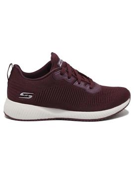 Zapatillas Skechers Bobs Squad Mujer Granate