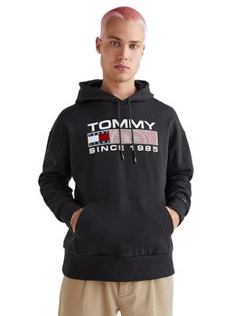 Sudadera Con Capucha Tommy Reg Athletic Hombre Negro