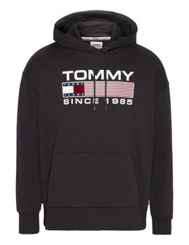 Sudadera Con Capucha Tommy Reg Athletic Hombre Negro