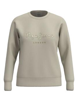 Sudadera Sin Capucha Pepe Jeans Loreta Mujer Beige