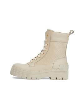 Bota Tommy Monograma Mujer Beige